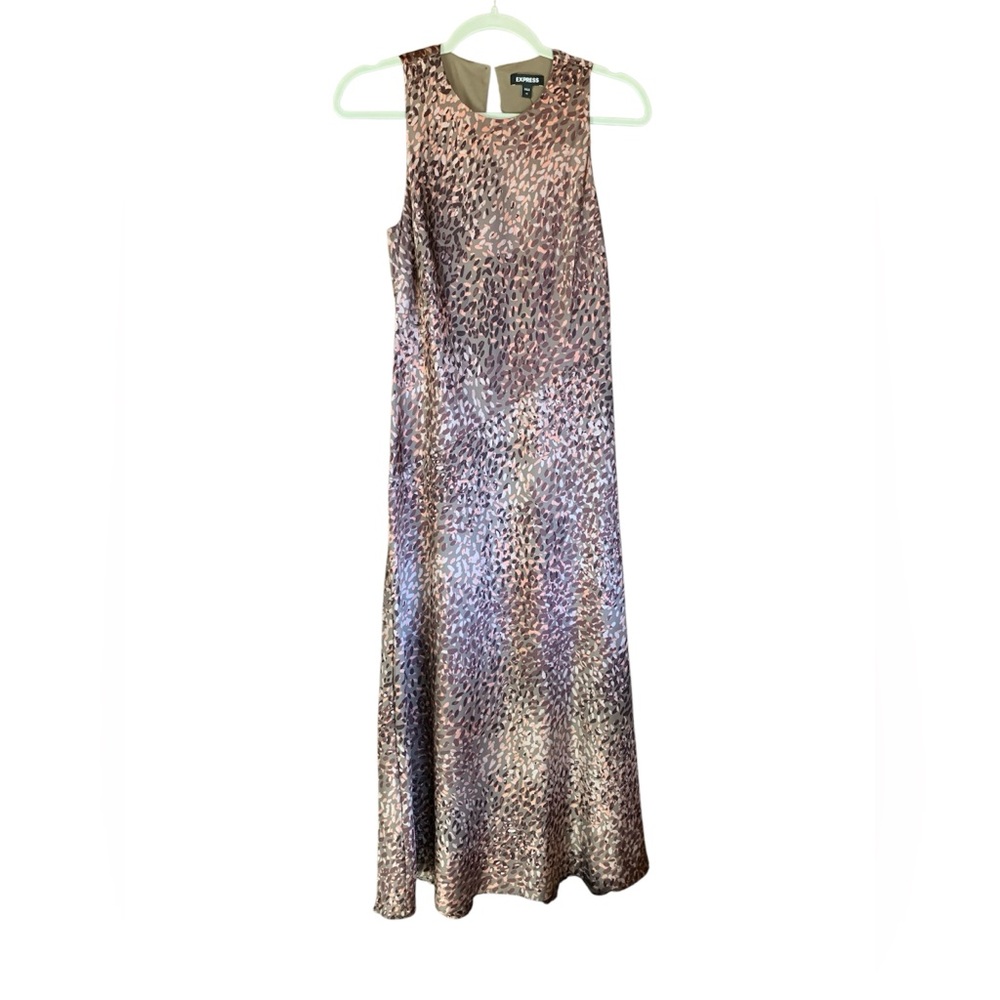 New Express womens satin silky sleeveless maxi dress size XS event Y2K party